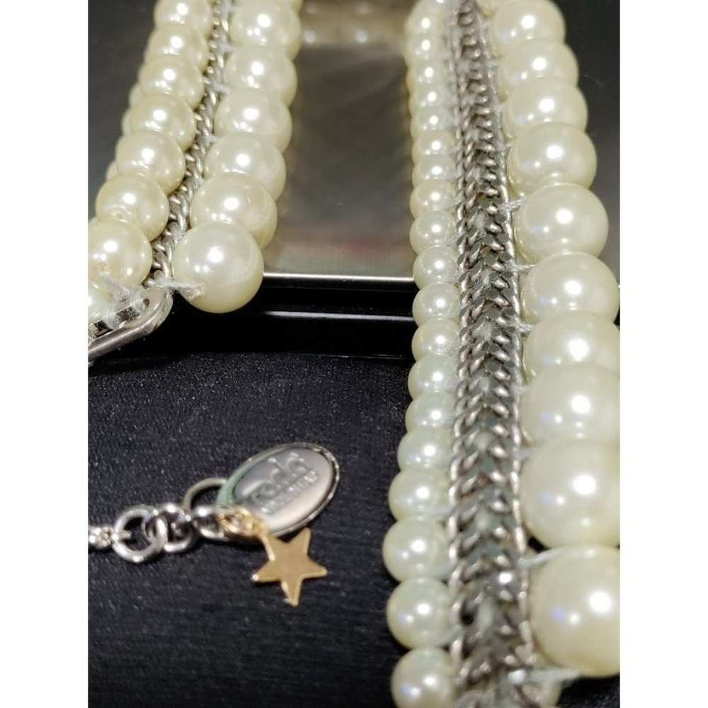 Rada' Italian made Exquisite Choker Adjustable Pearl 3 String - Picture 7 of 14